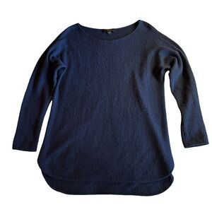 Women's Charter Club Cashmere Sweater High Low Hem,‎ Navy, Size M